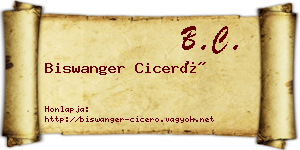 Biswanger Ciceró névjegykártya